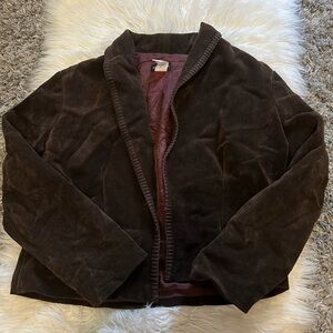 Brown Cropped Corduroy Jacket